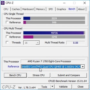 p08 R7-1700 oc CPU-Z bench vs C2Q Q8400