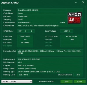 p14 A8-3870K base AIDA64 cpuid