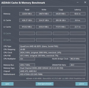 p15 A8-3870K oc2 AIDA64 caches