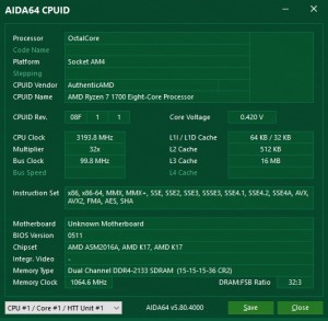 p14 R7-1700 default AIDA64 cpuid